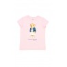 Pink t-shirt for girls with iconic teddy bear, Polo Ralph Lauren