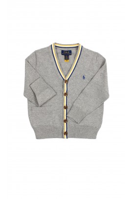 Elegant grey unbuttoned jumper for boys, Polo Ralph Lauren