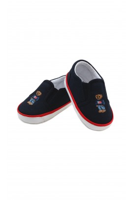 Navy blue slip-on baby boy shoes from Ralph Lauren