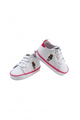 White baby shoes for girls from Ralph Lauren