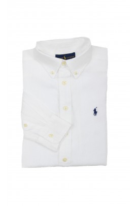 White elegant linen shirt for boys, Polo Ralph Lauren