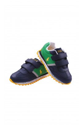 Navy blue and green sneakers for boys, Polo Ralph Lauren