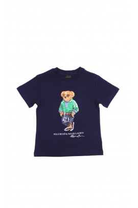 Dark blue T-shirt with the iconic Bear for boys, Polo Ralph Lauren