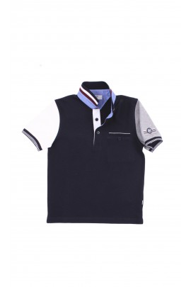 Boys' navy blue short-sleeved polo shirt, Hugo Boss