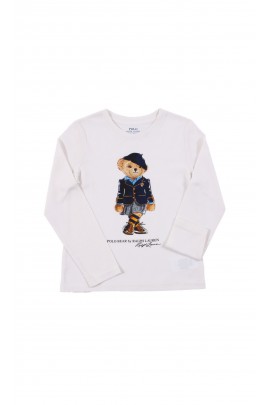 Girls' long-sleeve T-shirt with the iconic Bear, Polo Ralph Lauren