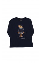 Navy blue girls' long-sleeved t-shirt, Polo Ralph Lauren