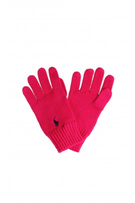 Amaranth 5-finger gloves, Polo Ralph Lauren