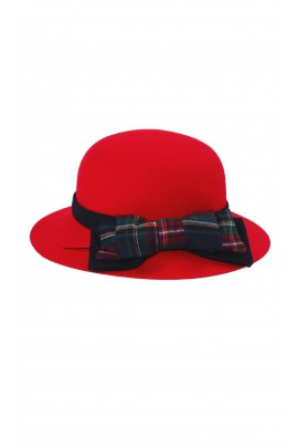 Red felt hat for girls, Patachou
