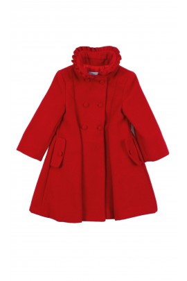 Red girls' flannel coat, Patachou