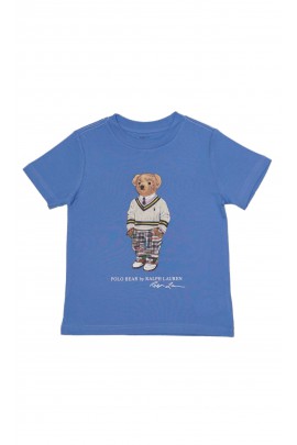 Blue boys' t-shirt with the iconic Bear, Polo Ralph Lauren