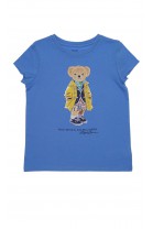 Blue girls' t-shirt with the iconic Bear, Polo Ralph Lauren