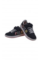 Navy blue boys' sneakers with colourful lettering, Polo Ralph Lauren