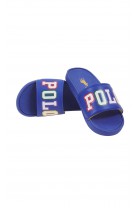 Blue boys' flip-flops with large POLO lettering, Polo Ralph Lauren