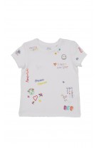White girls' t-shirt with colourful print, Polo Ralph Lauren
