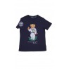 Navy blue girls' T-shirt with Wimbledon logo, Polo Ralph Lauren