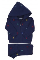 Navy blue baby tracksuit with colourful horses, Ralph Lauren