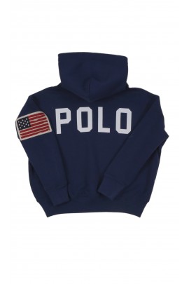 Navy blue girls' hooded sweatshirt, Polo Ralph Lauren