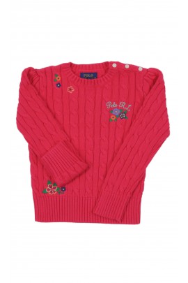 Pink cable-knit sweater for girls, Polo Ralph Lauren