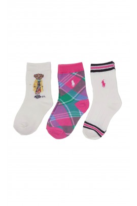 Colorful girls' socks 3-pack, Polo Ralph Lauren