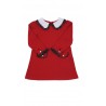 Red elegant knitted dress with long sleeves, Patachou