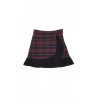Navy blue and red checkered skirt with a ruffle, Patachou