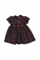 Red and navy blue checked baby dress, Patachou