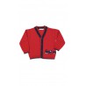 Red baby sweater with a front zip, Patachou