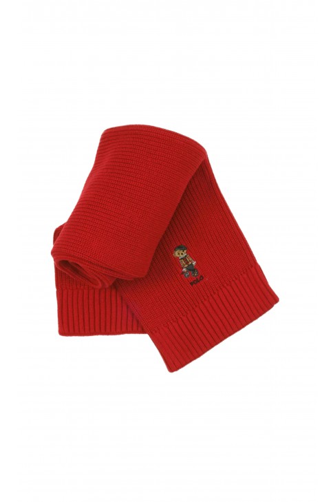 Red chunky cosy scarf, Polo Ralph Lauren