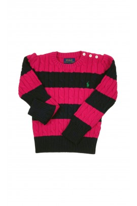 Pink and navy blue girls' plaid jumper, Polo Ralph Lauren