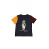 Navy blue and green boys' t-shirt with iconic teddy bear, Polo Ralph Lauren