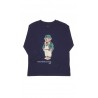 Navy long-sleeved t-shirt with the iconic Bear motif, Polo Ralph Lauren