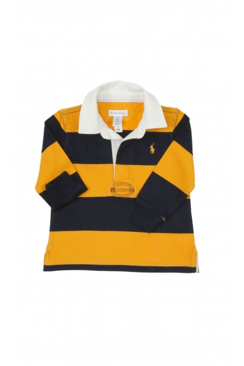 Yellow-navy long-sleeved polo shirt, Polo Ralph Lauren