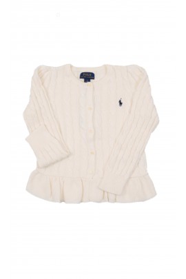 White cable-knit girls' sweater, Polo Ralph Lauren