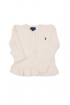 White cable-knit girls' sweater, Polo Ralph Lauren