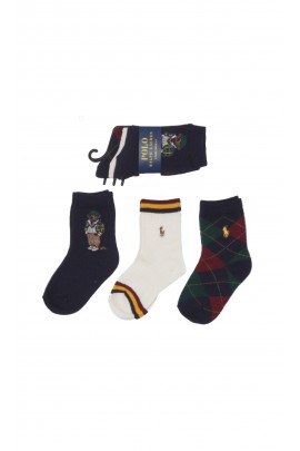Colorful Boy's Socks 3-Pack, Polo Ralph Lauren