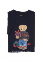 Navy blue boys' t-shirt with large Bear print on the front, Polo Ralph Lauren
