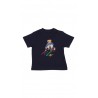 Navy blue short-sleeved infant t-shirt with iconic bear, Ralph Lauren
