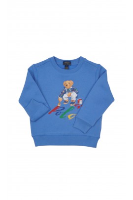 Blue sweatshirt with a print of the iconic bear, Polo Ralph Lauren