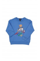 Blue sweatshirt with a print of the iconic bear, Polo Ralph Lauren