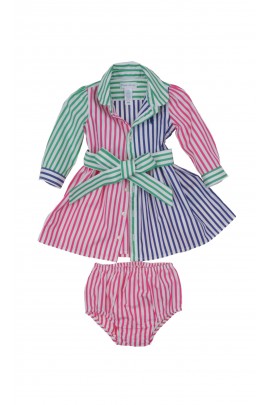 Infant dress in colorful stripes, Ralph Lauren
