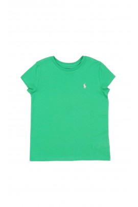 Zielony t-shirt dziewczęcy na krótki rękaw, Polo Ralph Lauren