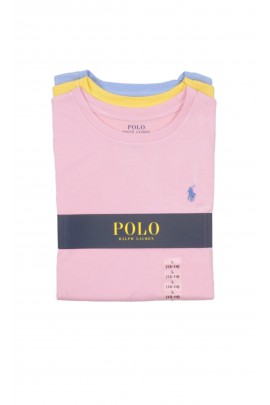 3-pack of girls' pastel-colored T-shirts, Polo Ralph Lauren