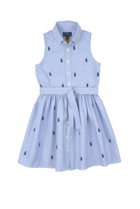 Blue button-front dress, Polo Ralph Lauren