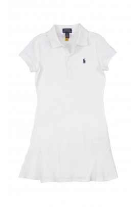 Biała sportowa sukienka na krótki rękaw, Polo Ralph Lauren