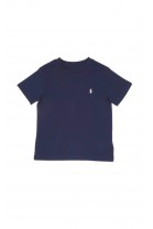 Navy blue boys' t-shirt with "POLO" print on the back, Polo Ralph Lauren