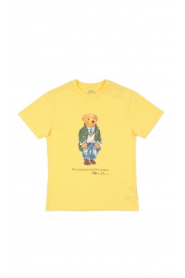 Yellow boys' t-shirt with the iconic Polo Bear, Polo Ralph Lauren