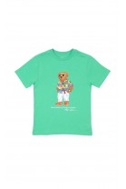 Green boys' t-shirt with the iconic Polo Bear, Polo Ralph LaurenGreen boys' t-shirt with the iconic Polo Bear, Polo Ralph Lauren