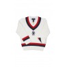 White cable-knit V-neck sweater, Polo Ralph Lauren