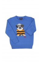 Blue sweater with a dog on the front, Polo Ralph Lauren