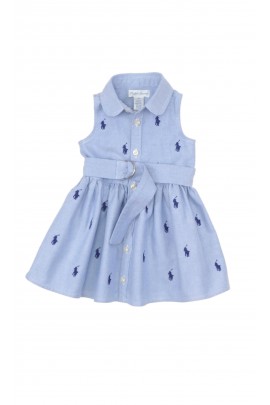 Blue button-front dress, Polo Ralph Lauren